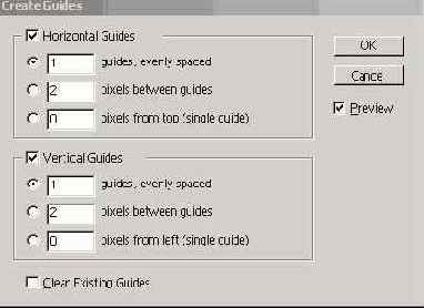 Диалоговое окно Create Guides